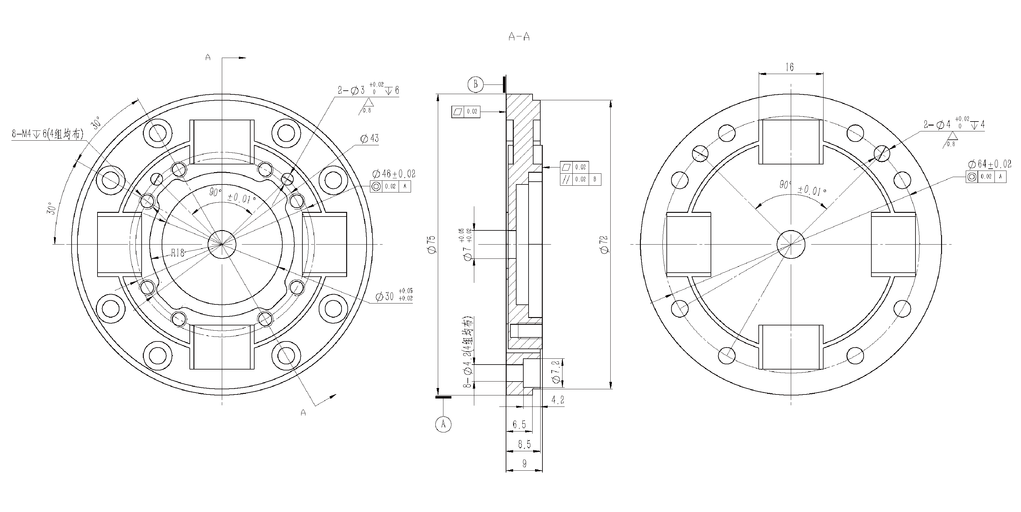 【供貨圖】關節(jié)扭矩傳感器KWR75N60 直徑75mm 量程60Nm
